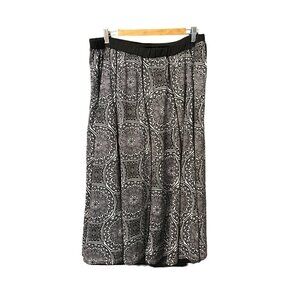 Chances R Women's Black White Midi Skirt 3X Stretchy Panel Skirt Elastic Waist